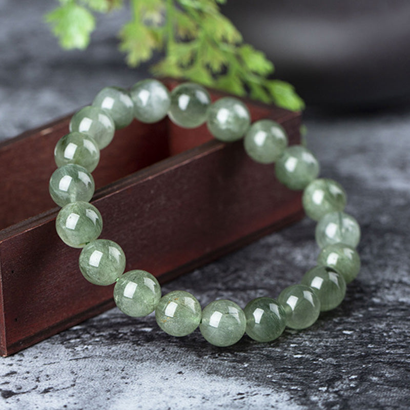 Bransoletka z naturalnego zielonego kryształu Buddha Stones Blessing Wealth