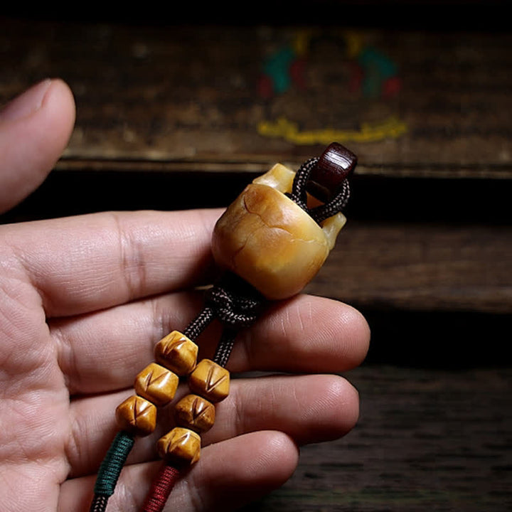 Buddha Stones Tybetański Wielbłąd Kości Czaszka Władca Trupów Las Ochrona Naszyjnik Wisiorek