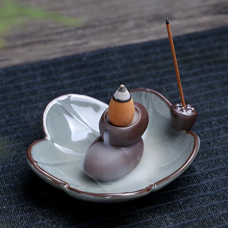 Ceramiczny palnik kadzideł Spiritual Backflow Lotus Plum Blossom Square