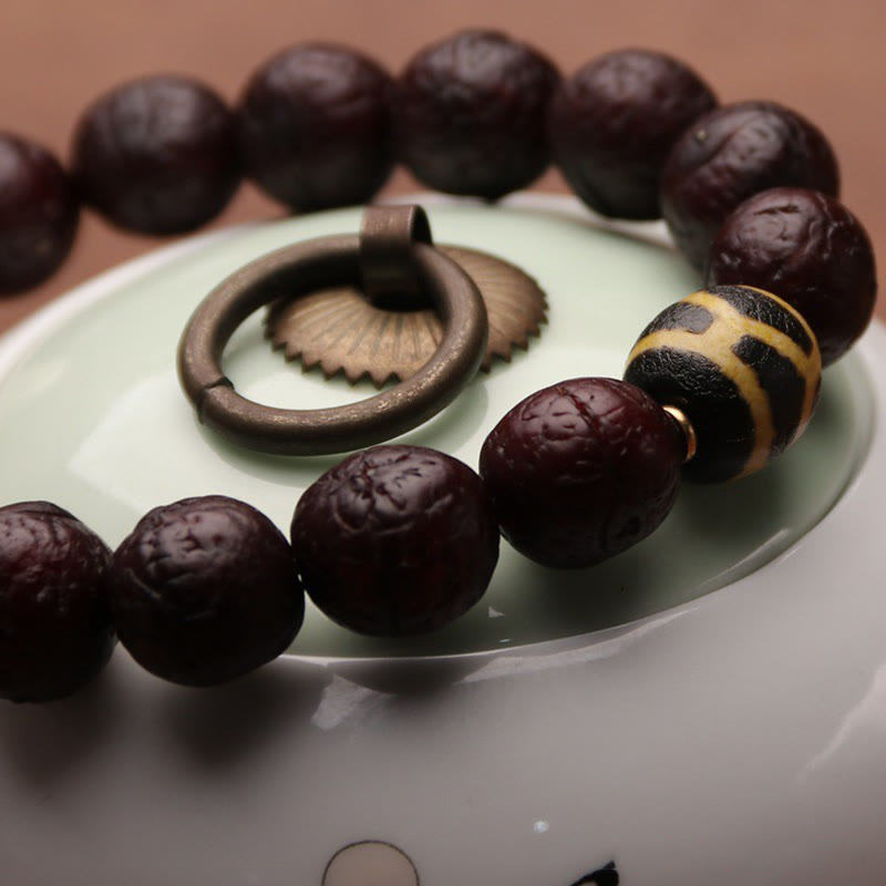 Buddha Stones Tybetańskie Nasiona Bodhi Agat Koralik Szczęście Bogactwo Tassel Charm Nadgarstek Mala