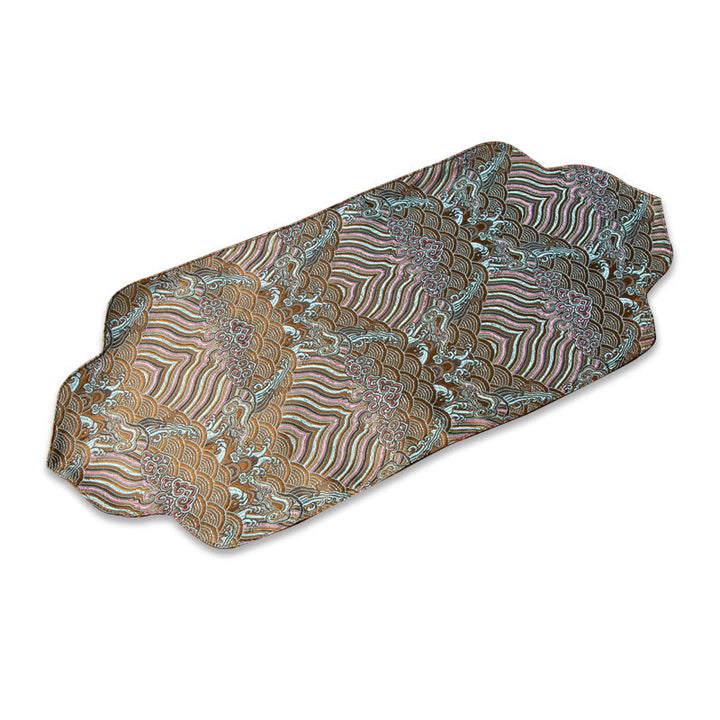 Buddha Stones Fale Morskie Bambus Śliwkowy Kwiat Brokat Haft Podkładka Pod Kubek Podkładka Pod Kubek Herbaty Kung Fu