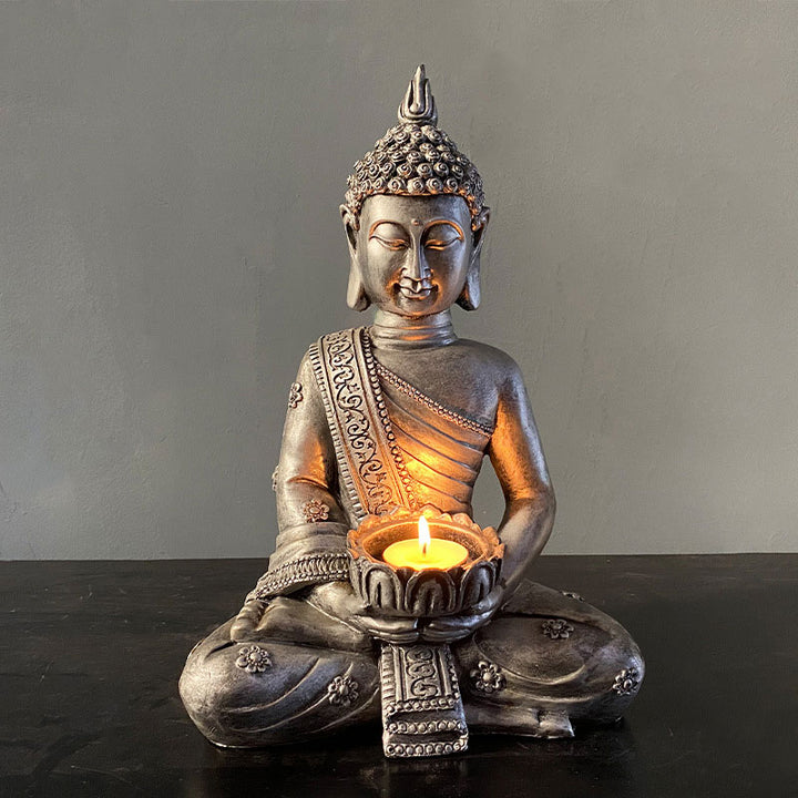 Buddha Stones Tybetański Błogosławieństwo Buddy Dekoracja Świecznik