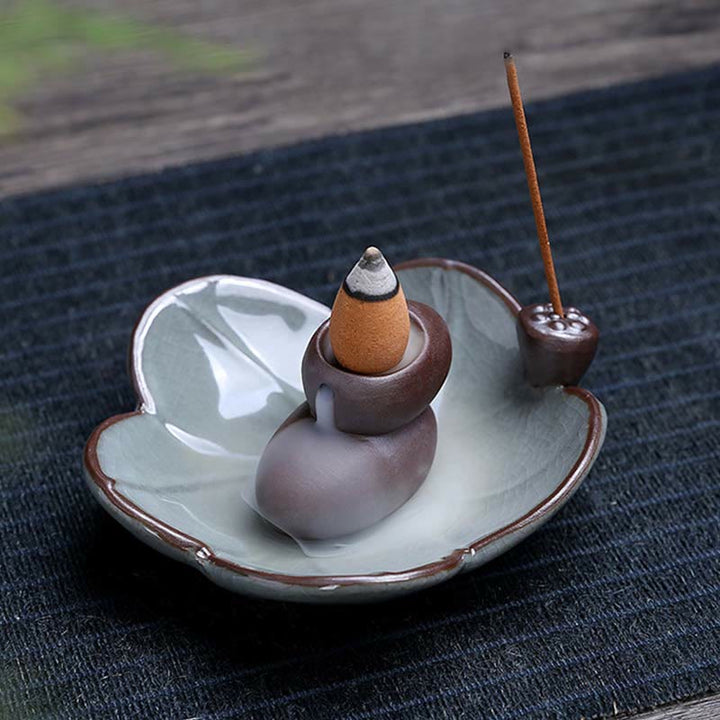 Ceramiczny palnik kadzideł Spiritual Backflow Lotus Plum Blossom Square