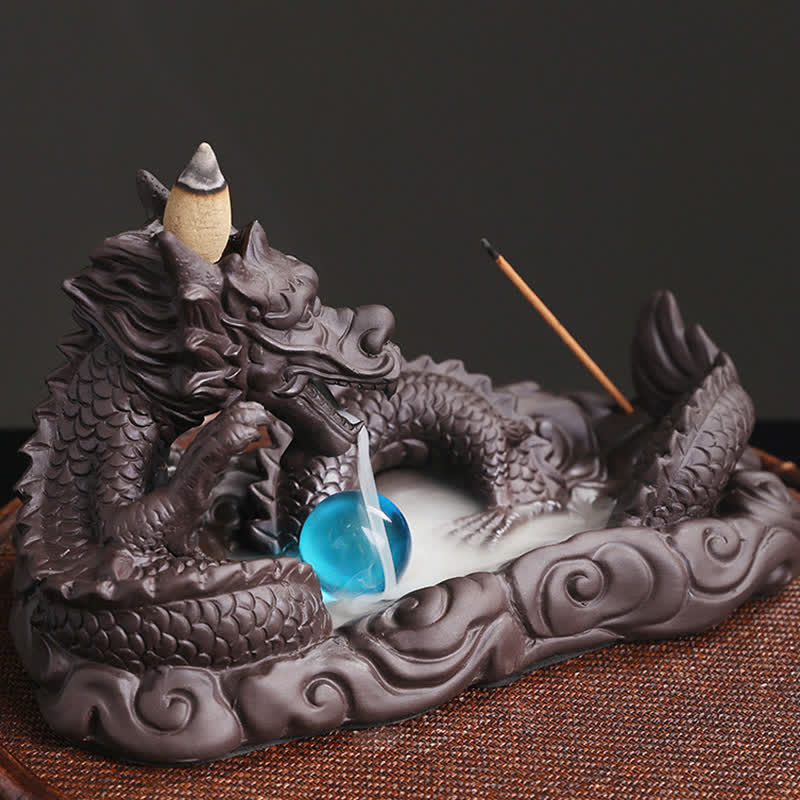 Dekoracja kadzielnicy chroniąca kwiaty Dragon Playing Ball