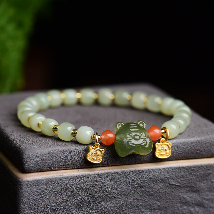 Bransoletka z chińskiego zodiaku Lucky Tiger Jade Abundance