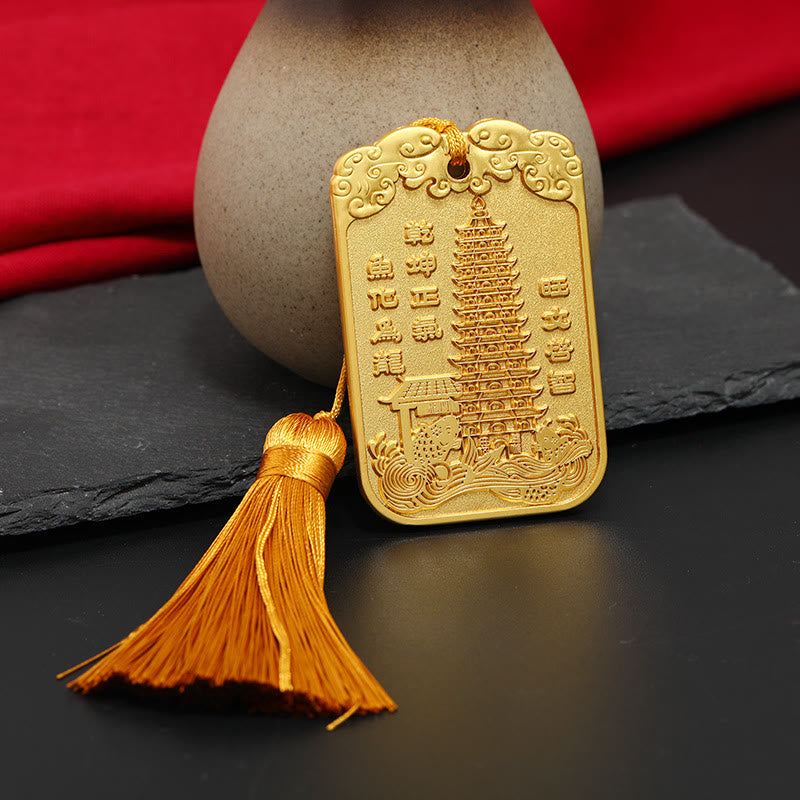 Buddha Stones Feng Shui Pomyślna Gwiazda Wenchang Pen Pagoda Koi Fish Samochód Wisząca Dekoracja