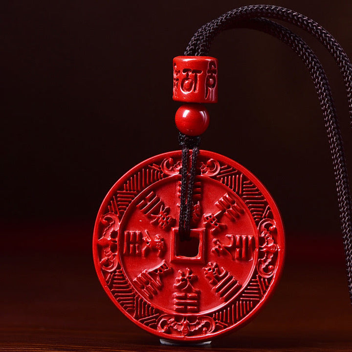 Buddha Stones Naturalne Duchy Górskie Cinnabar Wydaj Pieniądze Bagua Błogosławieństwo Naszyjnik Wisiorek Brelok