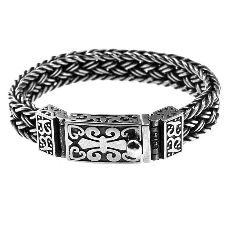 Bransoletka z plecionego łańcucha uzdrawiającego z Buddha Stones w stylu retro winorośli