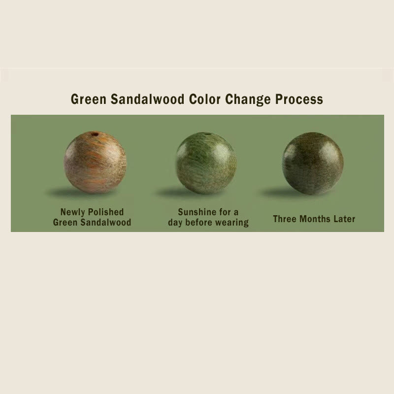 Bransoletka kojąca Buddha Stones Natural Green Sandalwood Bodhi Seed