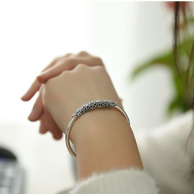 Buddha Stones Om Mani Padme Hum Grawerowany Pokojowy Mankiet Bransoletka Bangle