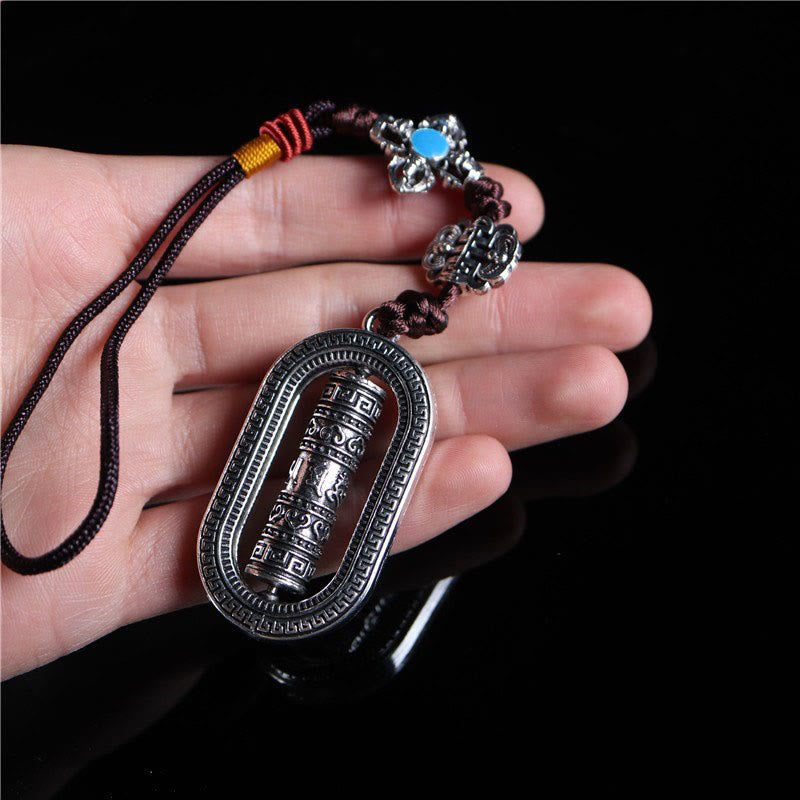 Buddha Stones Tybet Om Mani Padme Hum Koło Modlitewne Pokój Obrotowa Dekoracja Wisząca Samochodu