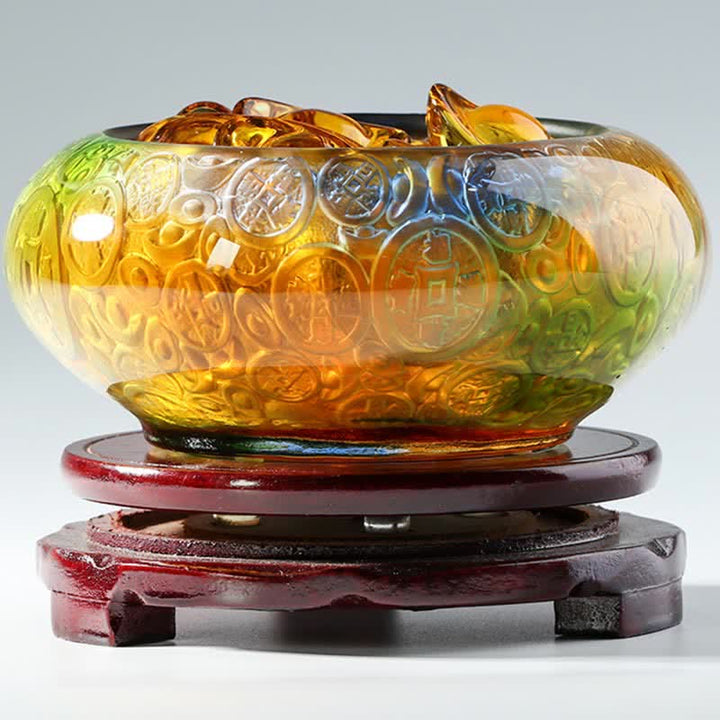 Ręcznie robione miski kryształowe Liuli Treasure Bowl Ingots Art Dekoracja domu - image 1