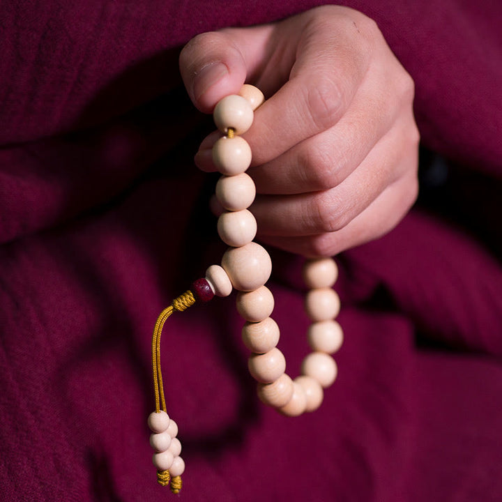 Buddha Stones Naturalne Abelia Biflora Drewno Błogosławieństwo Nadgarstek Mala