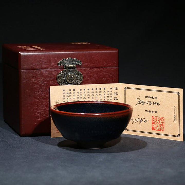 Buddha Stones ręcznie robione Niebieski Francolinus Spot Chiński Jianzhan Ceramiczny Filiżanka do herbaty Kung Fu Filiżanka do herbaty Miska - image 15