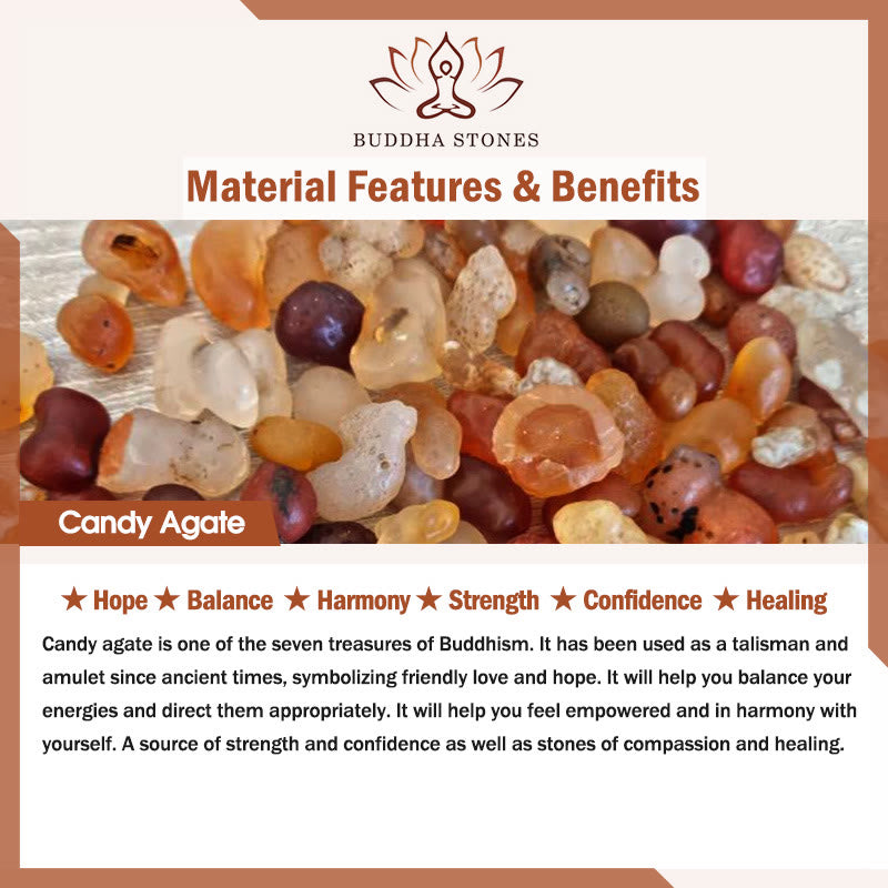Bransoletka z Buddha Stones Candy Agat Healing Harmony