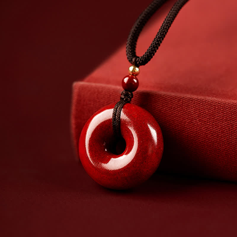 Naszyjnik z Buddha Stones Cinnabar Peace Buckle Calm Blessing
