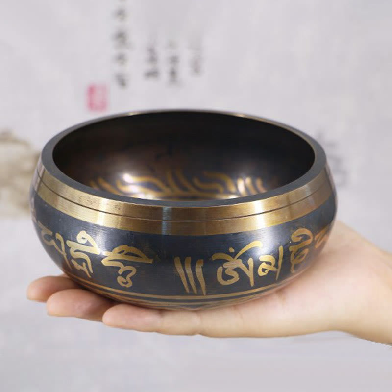 Buddha Stones Tybetańska miska medytacyjna do uzdrawiania i uważności Om Mani Padme Hum Singing Bowl