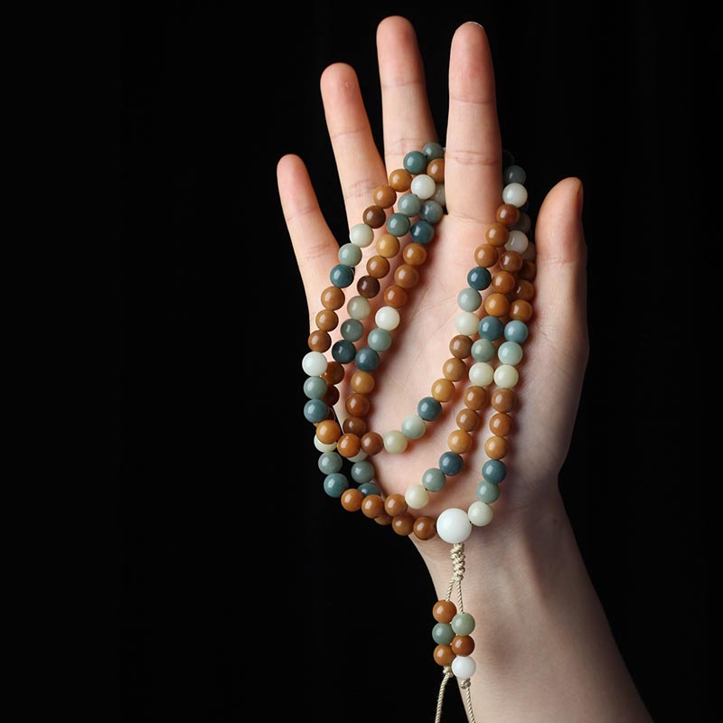 Buddha Stones Bransoletka z harmonijnego naszyjnika Bodhi Seed Mala Wisdom