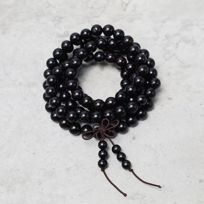 Buddha Stones 108 Mala Koraliki Bransoletka Modlitwa Medytacja Sandałowiec Elastyczny