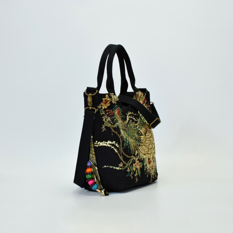 Buddha Stones Paw Dwustronna Haftowana Torba Tote Torba na Ramię Torba Crossbody