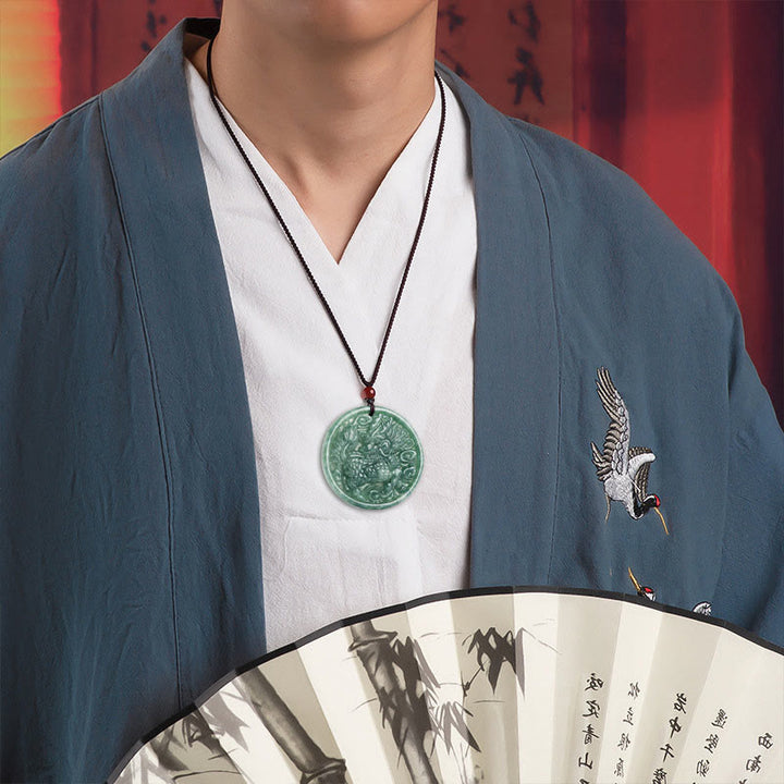 Naszyjnik z naturalnym jadeitem Kirin Abundance z Buddha Stones