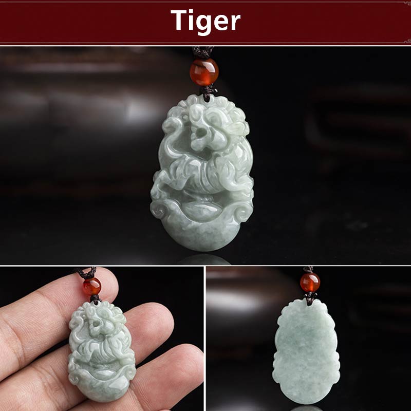 Naszyjnik z Buddha Stones Naturalny Jadeit 12 Chiński znak zodiaku Sukces - image 9