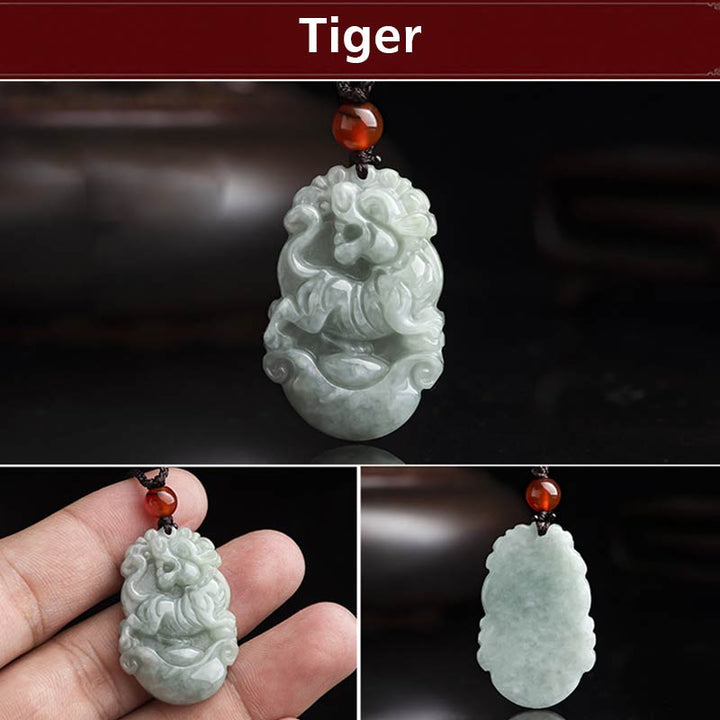 Naszyjnik z Buddha Stones Naturalny Jadeit 12 Chiński znak zodiaku Sukces - image 9