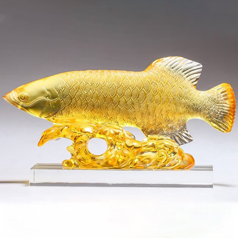 Ręcznie robiony kryształowy element sztuki Liuli Koi Fish Luck Home Office Decoration - image 12
