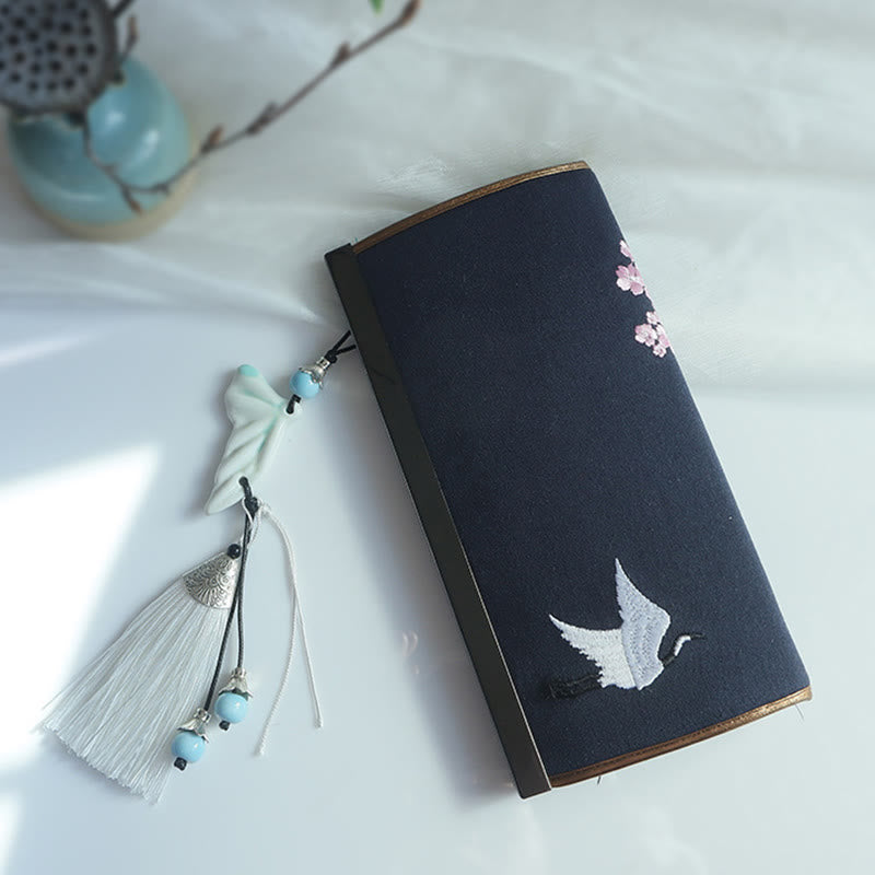 Buddha Stones Kwiat Śliwka Brzoskwinia Bambus Dwustronny haft Duża pojemność Portfel na gotówkę Portfel na zakupy - image 27