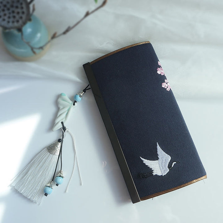 Buddha Stones Kwiat Śliwka Brzoskwinia Bambus Dwustronny haft Duża pojemność Portfel na gotówkę Portfel na zakupy - image 27