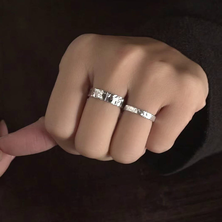 Pierścionek dla pary z prostym wzorem Buddha Stones ze srebra próby 925 i błogosławieństwa - image 9