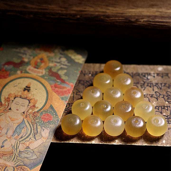 Buddha Stones Ręcznie Robione Tybetańskie Rogi Owcze Om Mani Padme Hum Bransoletka Pomyślności
