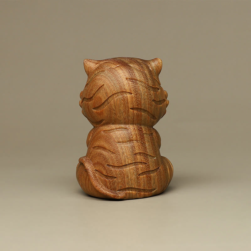 Buddha Stones Małe Zielone Drzewo Sandałowe Tygrys Grawerowane Pozytywne Dekoracje Biurka
