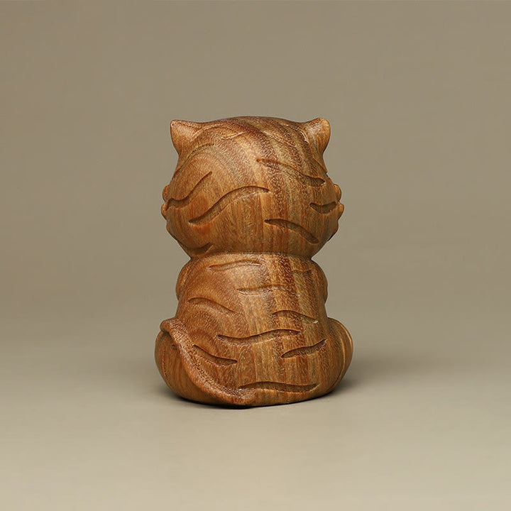Buddha Stones Małe Zielone Drzewo Sandałowe Tygrys Grawerowane Pozytywne Dekoracje Biurka