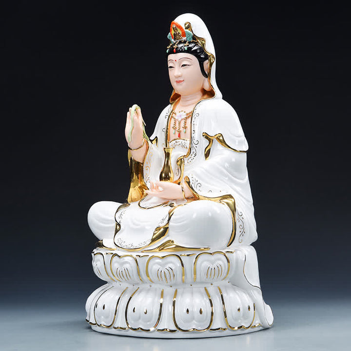 Chenrezig Bodhisattwa Awalokiteśwara Sukces Ceramiczna Statuetka Dekoracja Domu