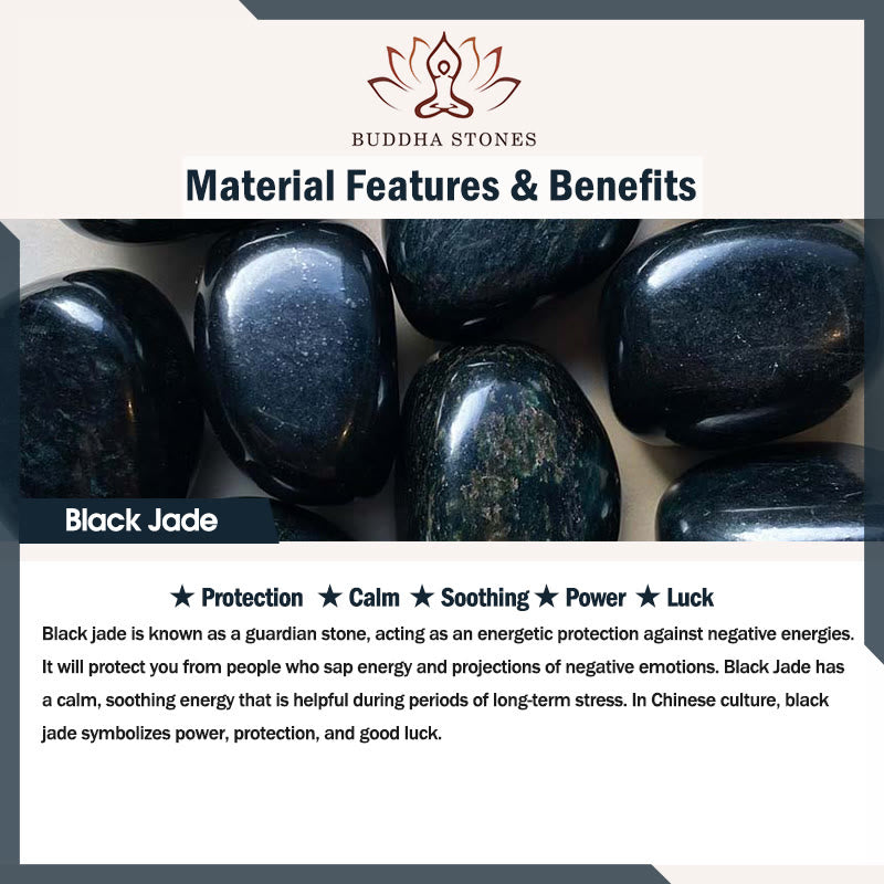 Buddha Stones Naturalny Czarny Jadeit Chiński Zodiak Wzór Zęba Smoka Naszyjnik Ochronny Wisiorek - image 10