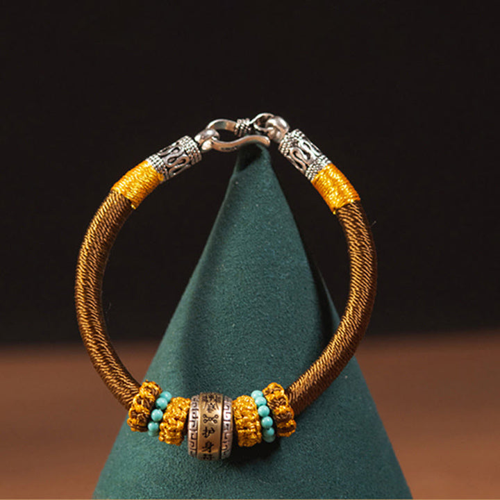 Buddha Stones Ręcznie Robione Tybetańskie Amulet King Kong Knot Ochrona Szczęścia Bransoletka Pleciona