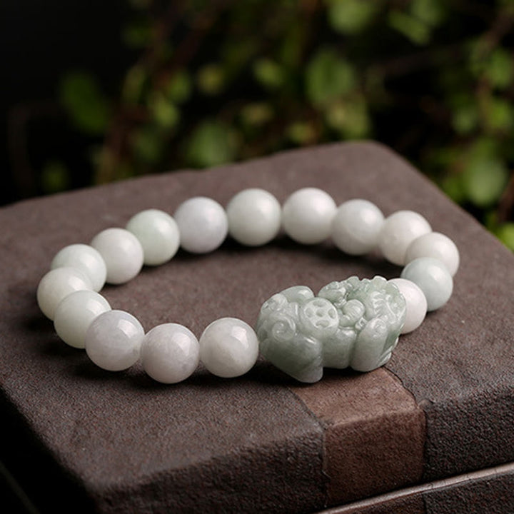 Buddha Stones Fengshui Bogactwo Dobrobyt Jadeit PiXiu Szczęście Bransoletka - image 2