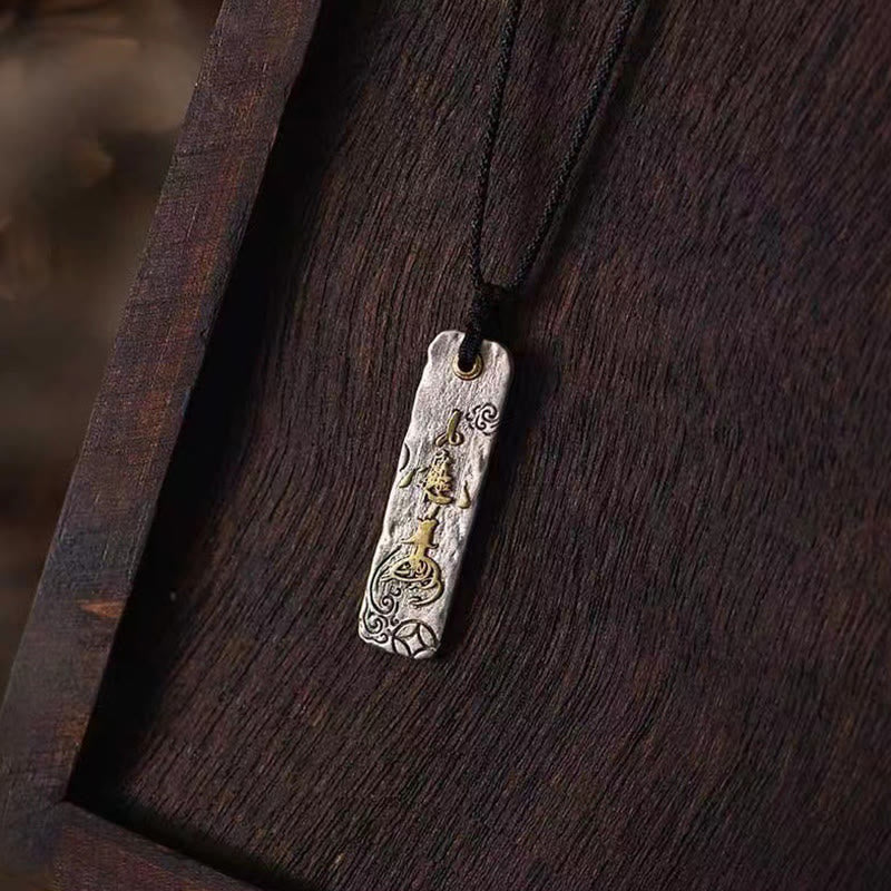 Buddha Stones Tworzące Fortunę Chiński Znak Miedziana Moneta Bogactwo Naszyjnik Wisiorek - Tworzenie chińskiego znaku fortuny - image 1