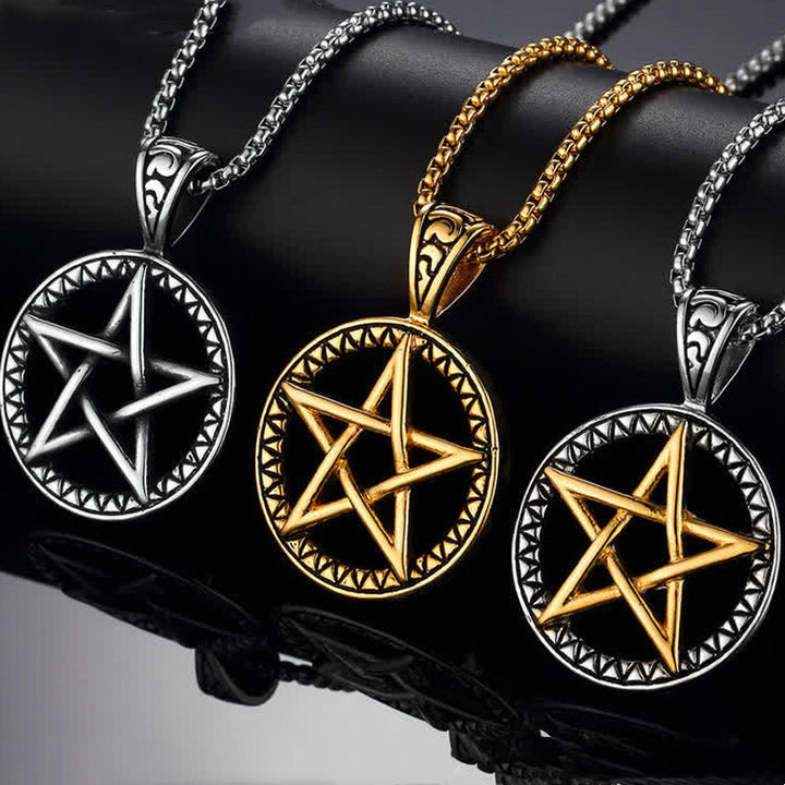 Naszyjnik Pentagram Titanium Steel Balance Wisiorek