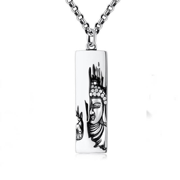 Naszyjnik z wisiorkiem w stylu vintage, Buddha Stones Tathagata Budda, amulet ochronny, szczęście - Budda w stylu vintage + łańcuszek 60 cm - image 3