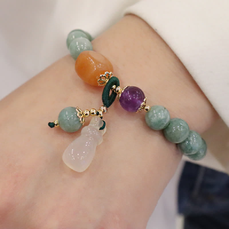 Buddha Stones Cyan Jade Lotos Dynia Życzenie Pokoju Klamra Ametyst Kryształ Uzdrawiająca Bransoletka