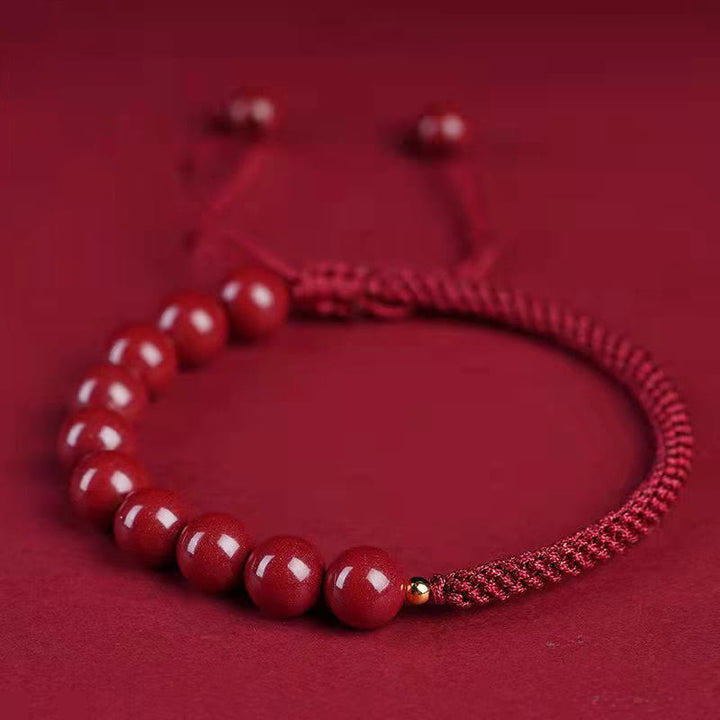 Buddha Stones Naturalna bransoletka z sznurka Cinnabar King Kong Knot Błogosławieństwo