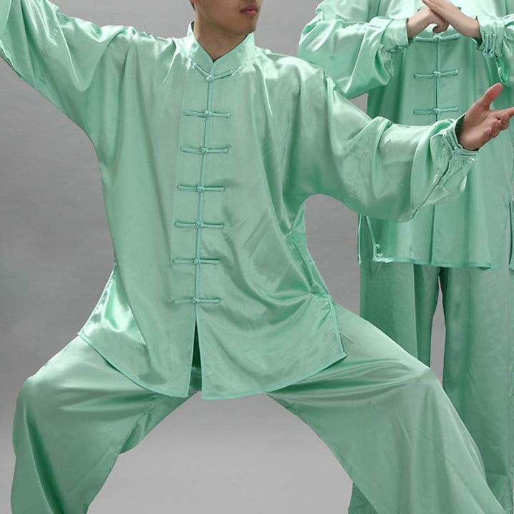 Buddha Stones Prosty wzór Medytacja Modlitwa Duchowy Zen Tai Chi Qigong Praktyka Unisex Zestaw Ubrań - Zielony - 2XL- PASUJE DO USA/ UK/AU/ EU- XL - image 16