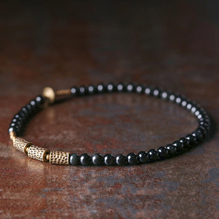 Bransoletka Buddha Stones Rainbow Obsidian Copper Love Double Wrap