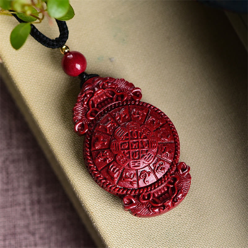Buddha Stones Śmiejący się Budda Yin Yang Chiński Zodiak Tykwa Naturalny Cynober Błogosławieństwo Naszyjnik Wisiorek - image 16