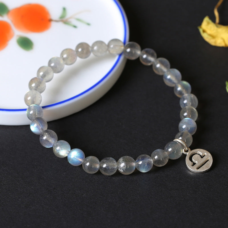 12 konstelacji zodiaku, bransoletka z kamienia księżycowego
