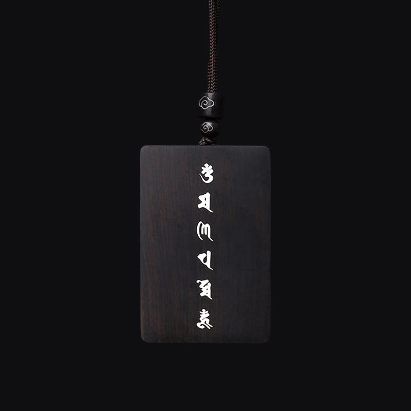 Buddha Stones 999 Srebro Sterlingowe Mały Liść Czerwony Sandałowiec Drewno Hebanowe Om Mani Padme Hum Intarsjowany Naszyjnik Ochronny Wisiorek - image 15