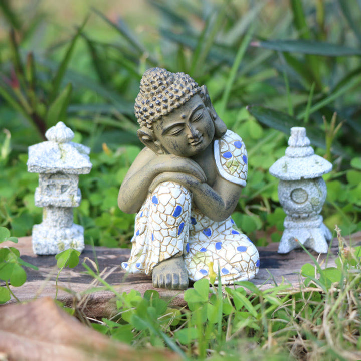 Medytujący Zen Budda Spokój Żywica Statuetka Dekoracja Domu
