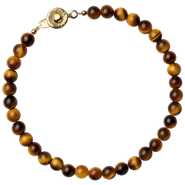 Bransoletka ochronna z Buddha Stones 14K pozłacane naturalne tygrysie oko z kamieniami odwagi